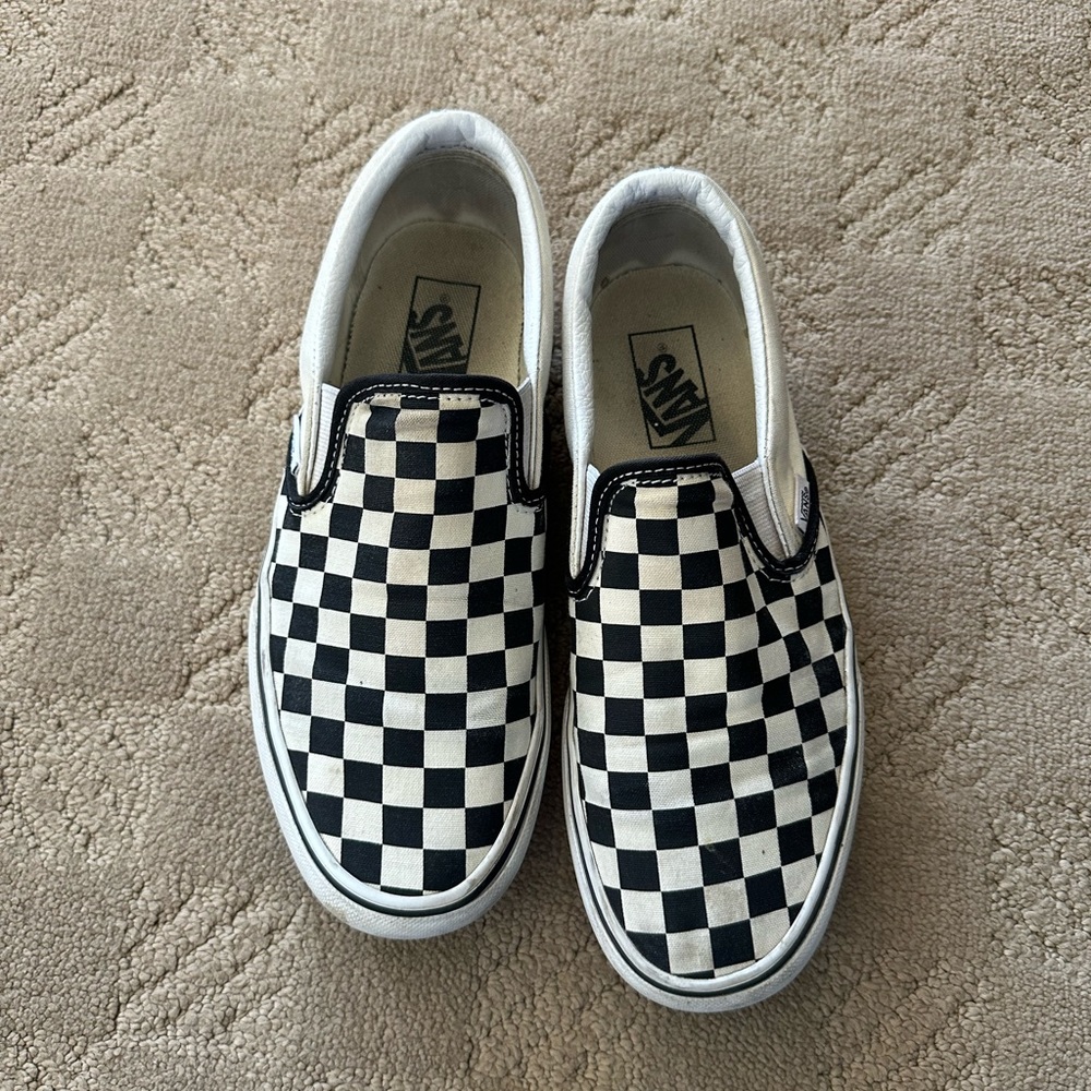 Vans Checkerboard Platform Slip Ons Size 9 Womens